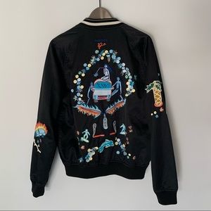 Vintage Diesel snake embroidered reversible bomber jacket